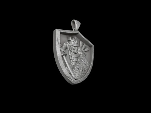 Modelo de impress&atilde;o 3D do pingente Samurai Modelo de Impressão 3D