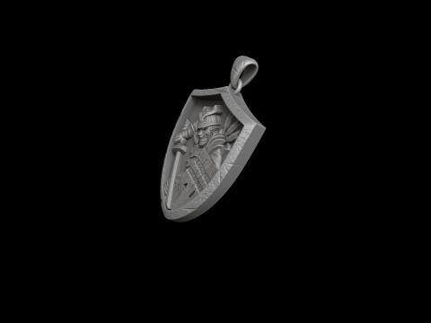Samurai Pendant 3D print model 3Dプリントモデル