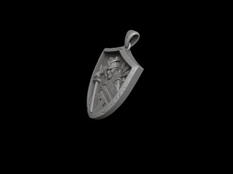 Modelo de impress&atilde;o 3D do pingente Samurai Modelo de Impressão 3D