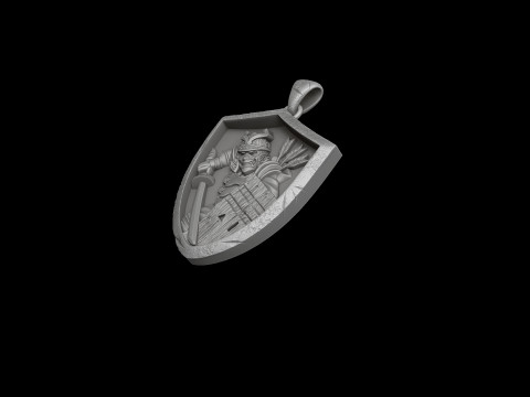Samurai Pendant 3D print model 3Dプリントモデル