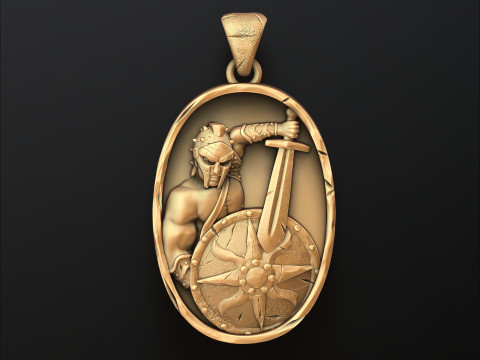 Gladiator Pendant 3D print model 3Dプリントモデル
