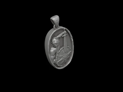 グラディエーター ペンダント 3D プリント モデル 3Dプリントモデル