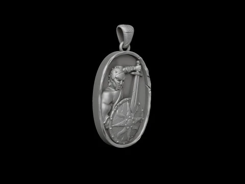 グラディエーター ペンダント 3D プリント モデル 3Dプリントモデル