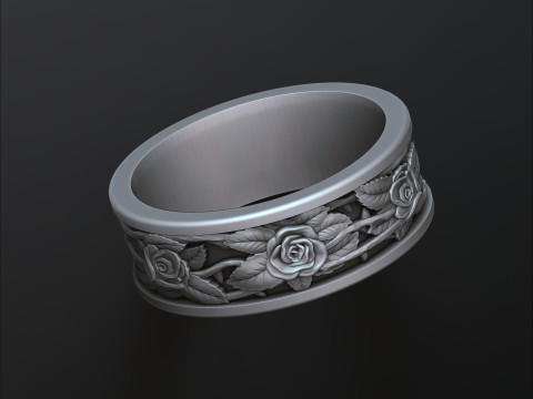 Rose ring 3D print model 3Dプリントモデル