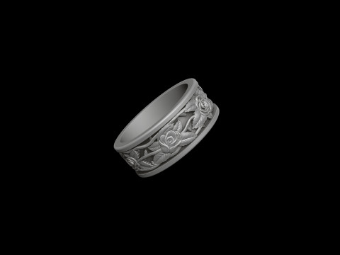 Rose ring 3D print model 3Dプリントモデル