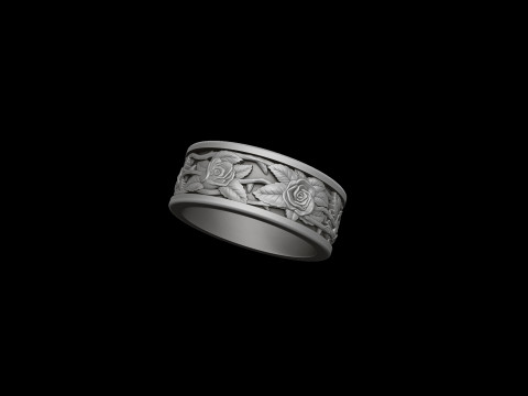 Rose ring 3D print model 3Dプリントモデル