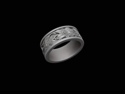 Rose ring 3D print model 3Dプリントモデル