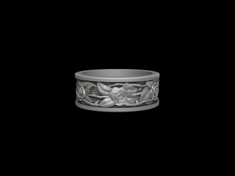 Rose ring 3D print model 3Dプリントモデル