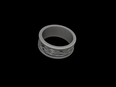 Rose ring 3D print model 3Dプリントモデル