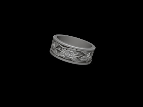 Rose ring 3D print model 3Dプリントモデル