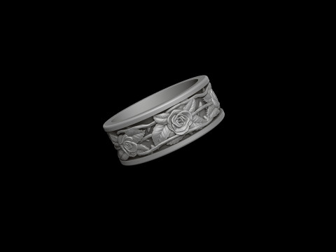 Rose ring 3D print model 3Dプリントモデル