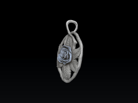 Rose Pendant 3D print model 3Dプリントモデル