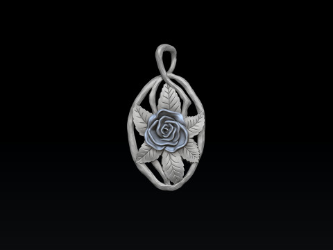 Rose Pendant 3D print model 3Dプリントモデル