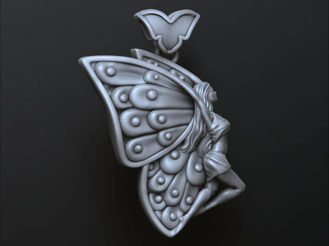 Meisje vlinder hanger 3D-printmodel 3D printmodel