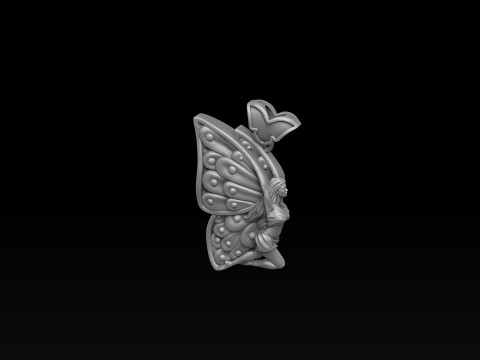Girl Butterfly Pendant 3D print model Modelo de Impressão 3D