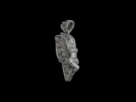 Girl Butterfly Pendant 3D print model Modelo de Impressão 3D