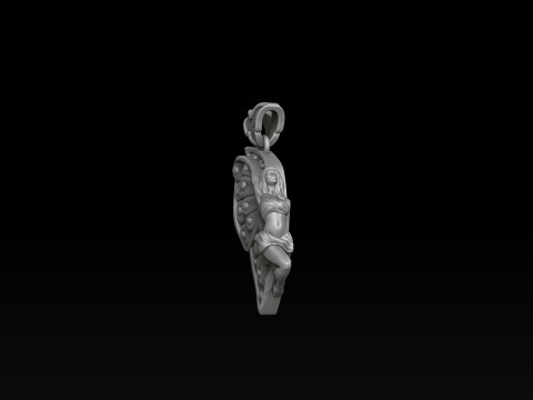 Girl Butterfly Pendant 3D print model Modelo de Impressão 3D