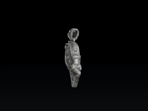 Girl Butterfly Pendant 3D print model 3D Print Model