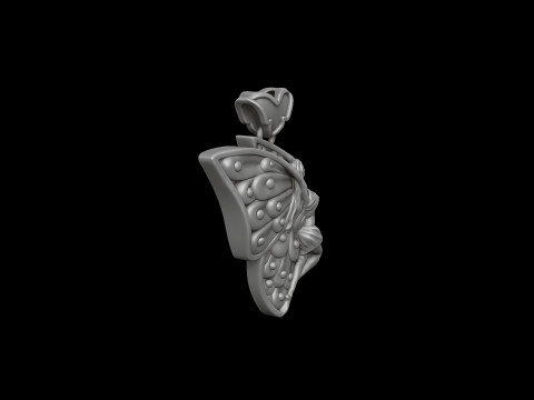 Girl Butterfly Pendant 3D print model Modelo de Impressão 3D