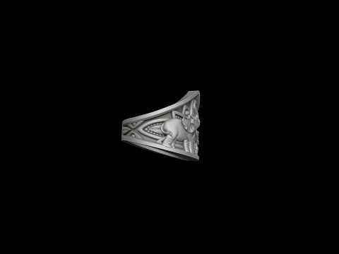 Elephant Mandala Ring 3D print model 3D-Druckmodell