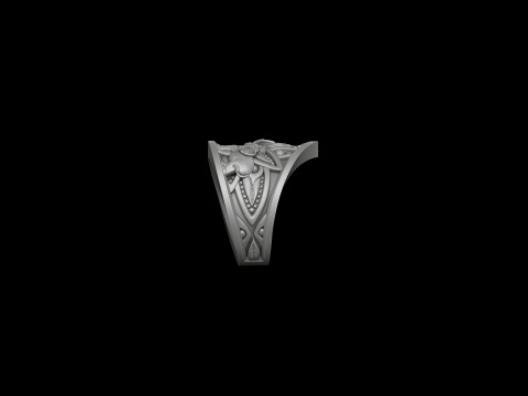 Elephant Mandala Ring 3D print model 3D-Druckmodell