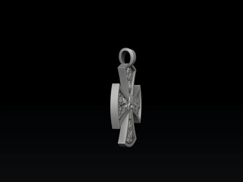 Cross Skull Rose pendant 3D print model 3D Print Model