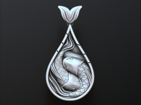 Fish Pendant 3D print model 3Dプリントモデル