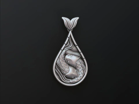 Fish Pendant 3D print model 3D Print Model