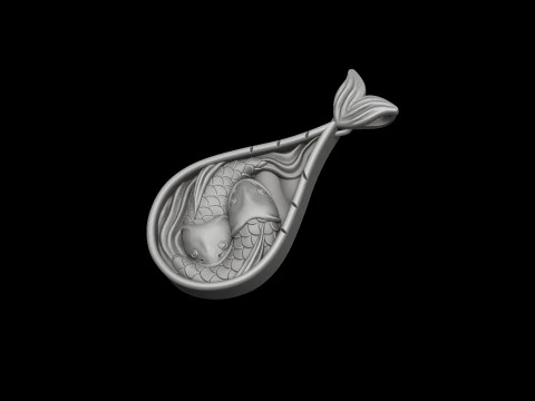 Fish Pendant 3D print model 3D Print Model