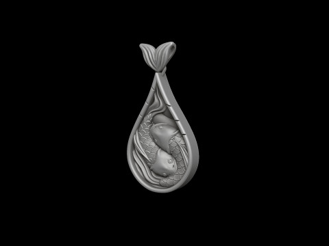 Fish Pendant 3D print model 3Dプリントモデル