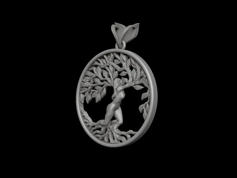 Wisiorek z drzewem życia dziewczynki Model do druku 3D Model do druku 3D