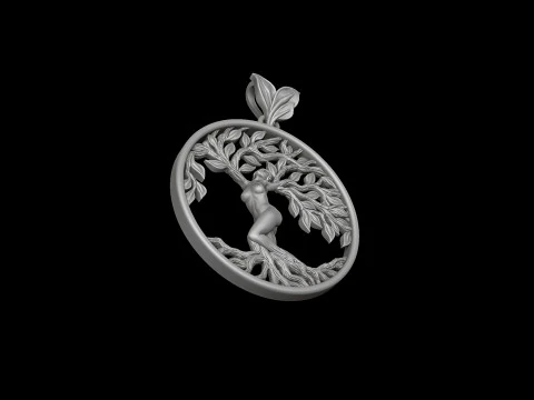 Wisiorek z drzewem życia dziewczynki Model do druku 3D Model do druku 3D