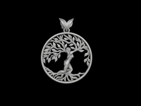 Wisiorek z drzewem życia dziewczynki Model do druku 3D Model do druku 3D