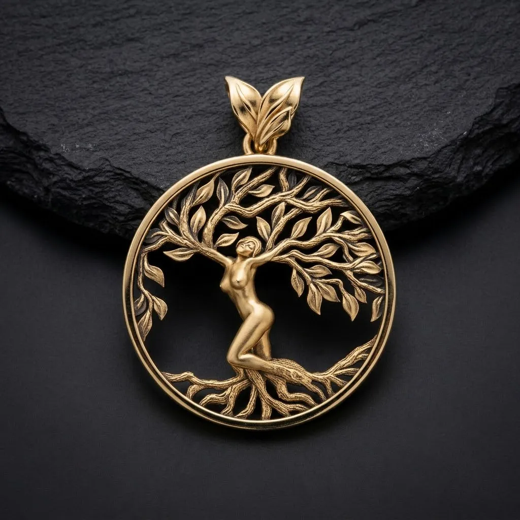 Girl Tree Of Life Pendant 3D print model 3D Print Model .c4d .max .obj .3ds .fbx .stl .blend 