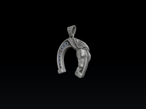 Horse Horseshoe Pendant 3D print model Model do druku 3D