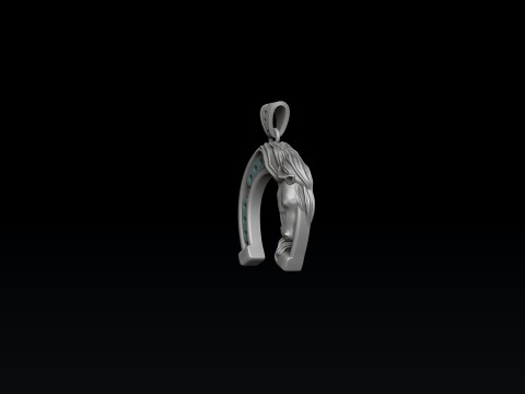 Horse Horseshoe Pendant 3D print model Model do druku 3D