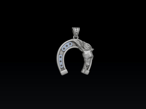 Horse Horseshoe Pendant 3D print model Model do druku 3D
