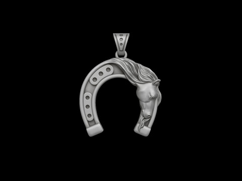 Horse Horseshoe Pendant 3D print model Model do druku 3D
