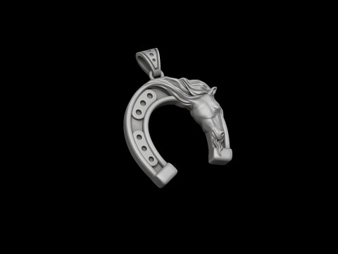 Horse Horseshoe Pendant 3D print model Model do druku 3D