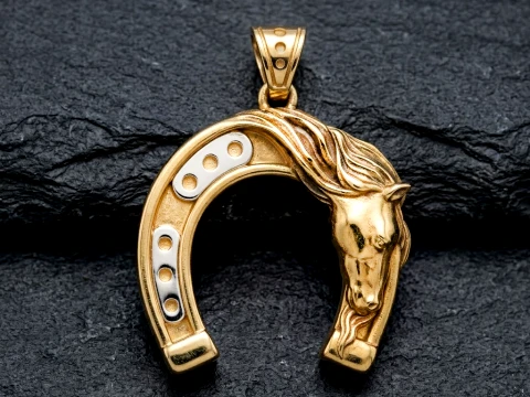 Modèle d'impression 3D du pendentif fer à cheval cheval Modèles 3D en vedette