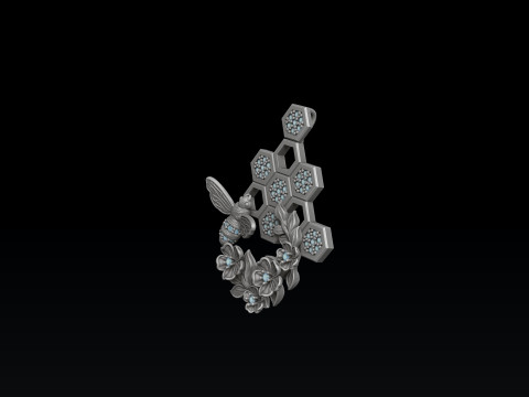 Bee Hive Pendant With Gems 3D print model Model Cetak 3D