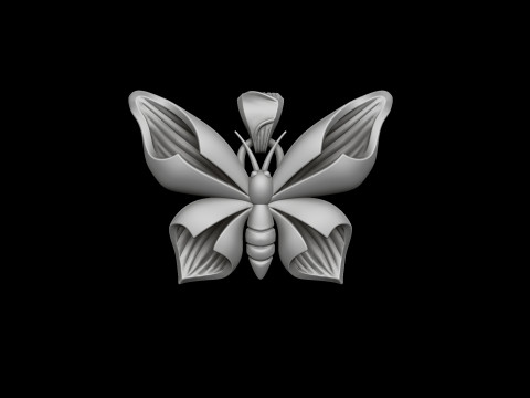 Butterfly Pendant 3D print model 3Dプリントモデル