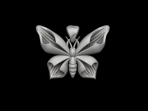 Modello di stampa 3D con pendente a farfalla Modello di stampa 3D