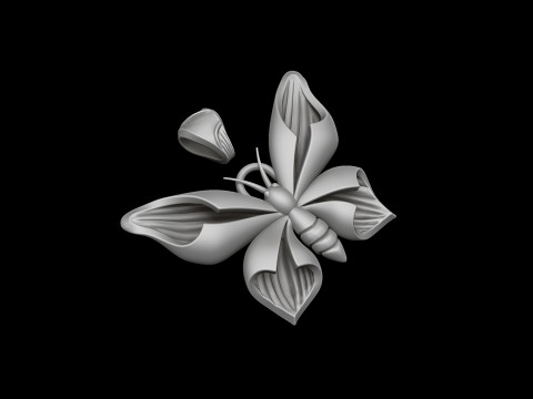 Butterfly Pendant 3D print model 3Dプリントモデル