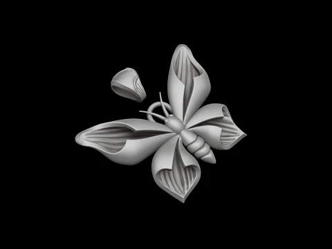 Modello di stampa 3D con pendente a farfalla Modello di stampa 3D