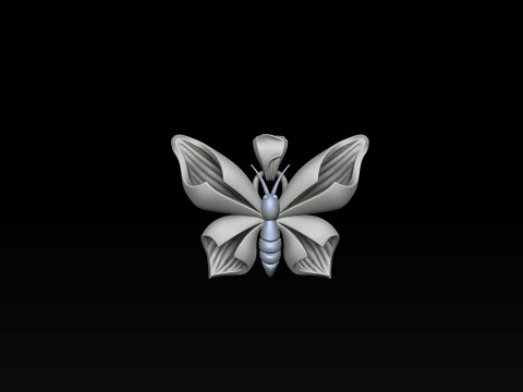 Modello di stampa 3D con pendente a farfalla Modello di stampa 3D