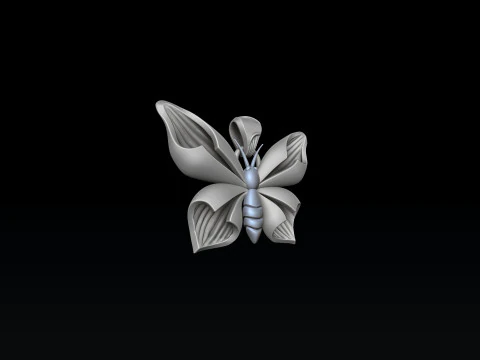Modello di stampa 3D con pendente a farfalla Modello di stampa 3D