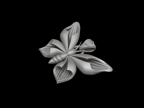 Butterfly Pendant 3D print model 3Dプリントモデル