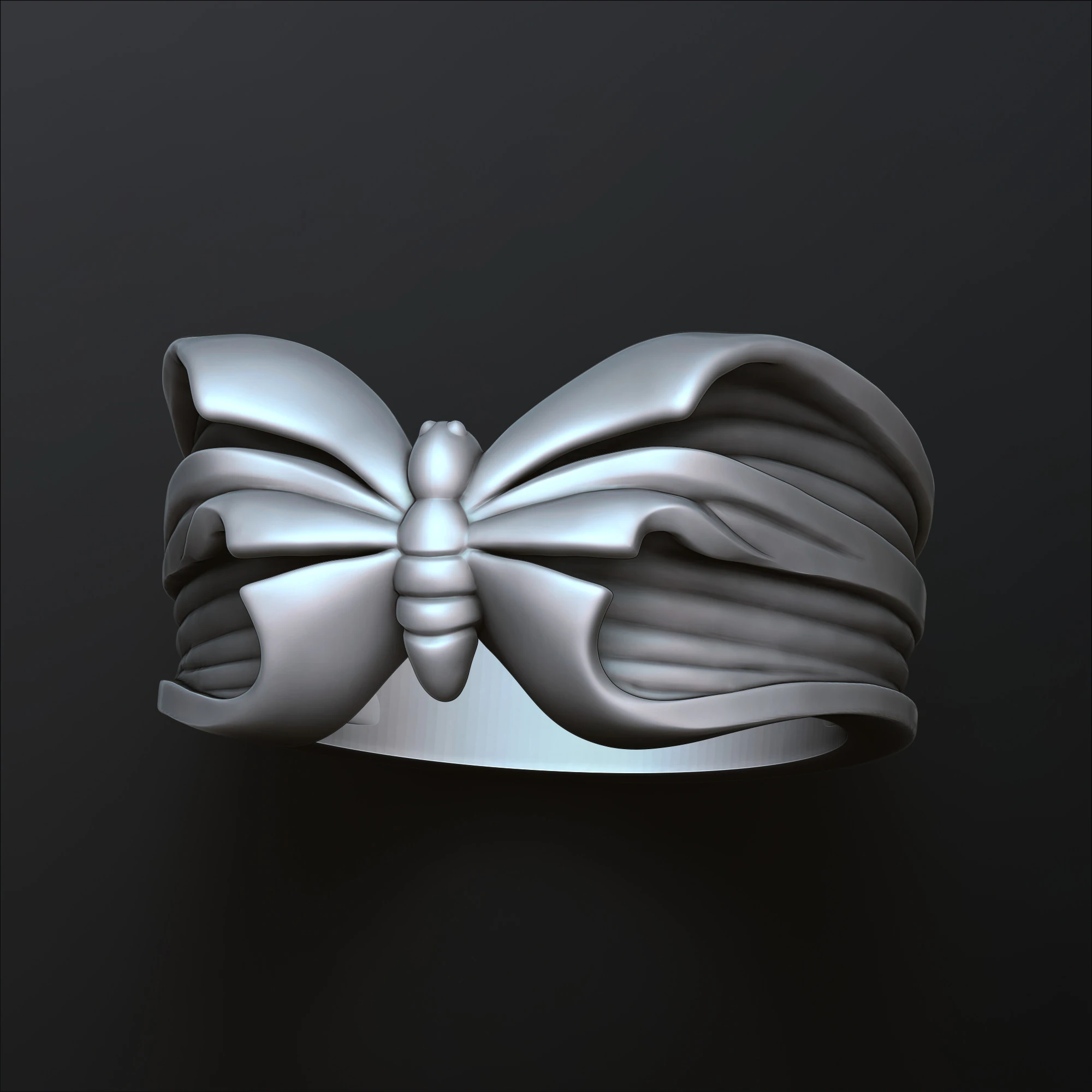 バタフライリング 3D プリントモデル 3Dプリントモデル .c4d .max .obj .3ds .fbx .stl .blend 
