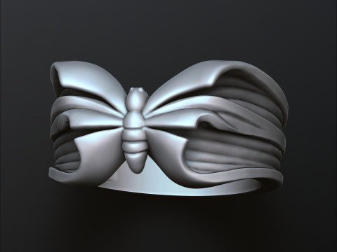 Butterfly Ring 3D print model 3Dプリントモデル